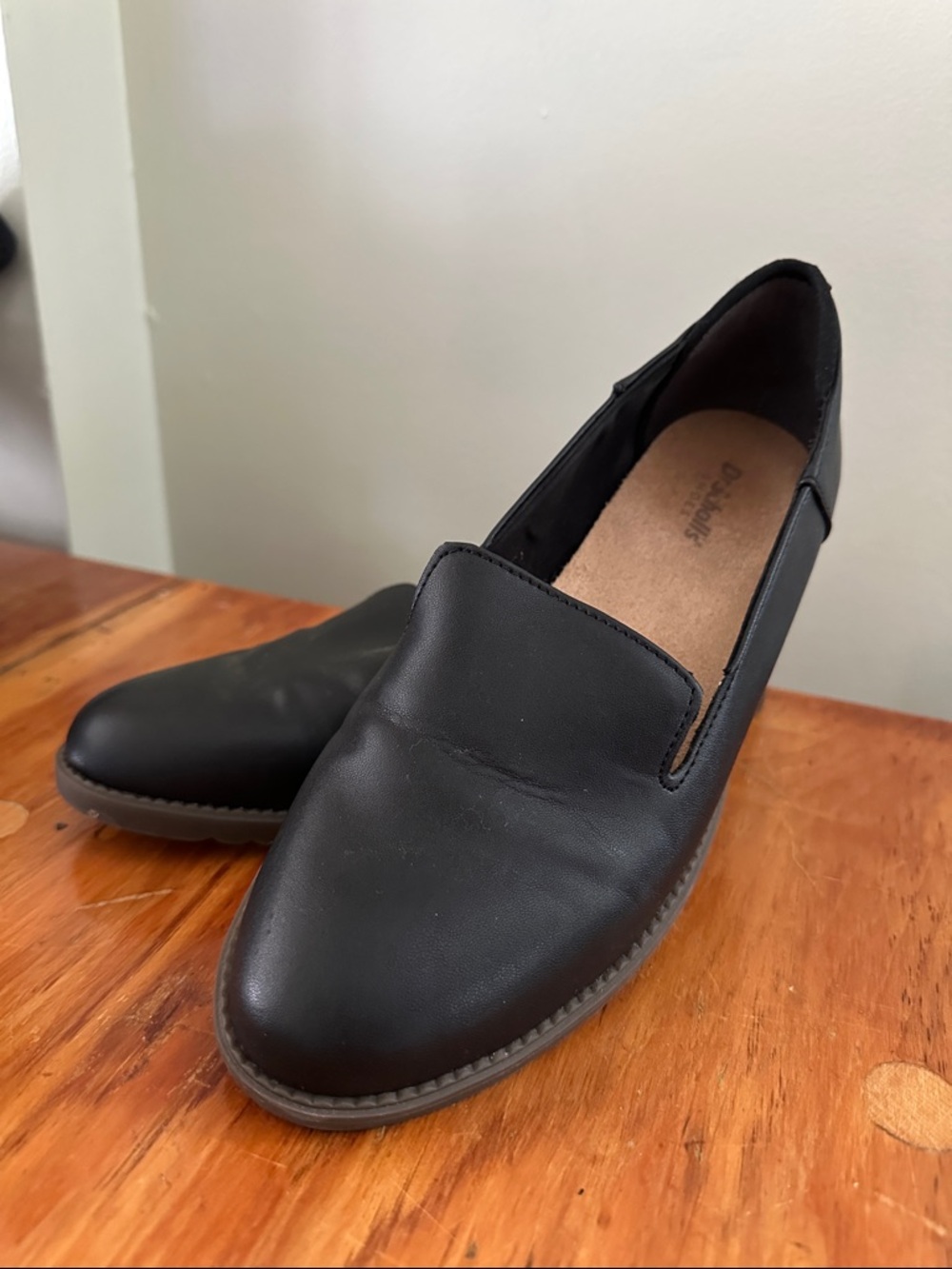 Dr. Scholl's Black Slip-On Leather Loafers